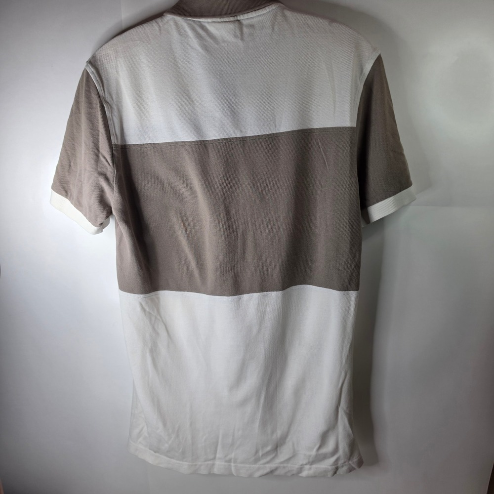 Lacoste Polo Shirt Mens 3 S Colorblock Big Logo Pique Short Sleeve White Blue - Picture 5 of 7